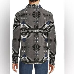 Griffintown Men’s Medium Southwestern Print Button Down Fleece Jacket / Sweater